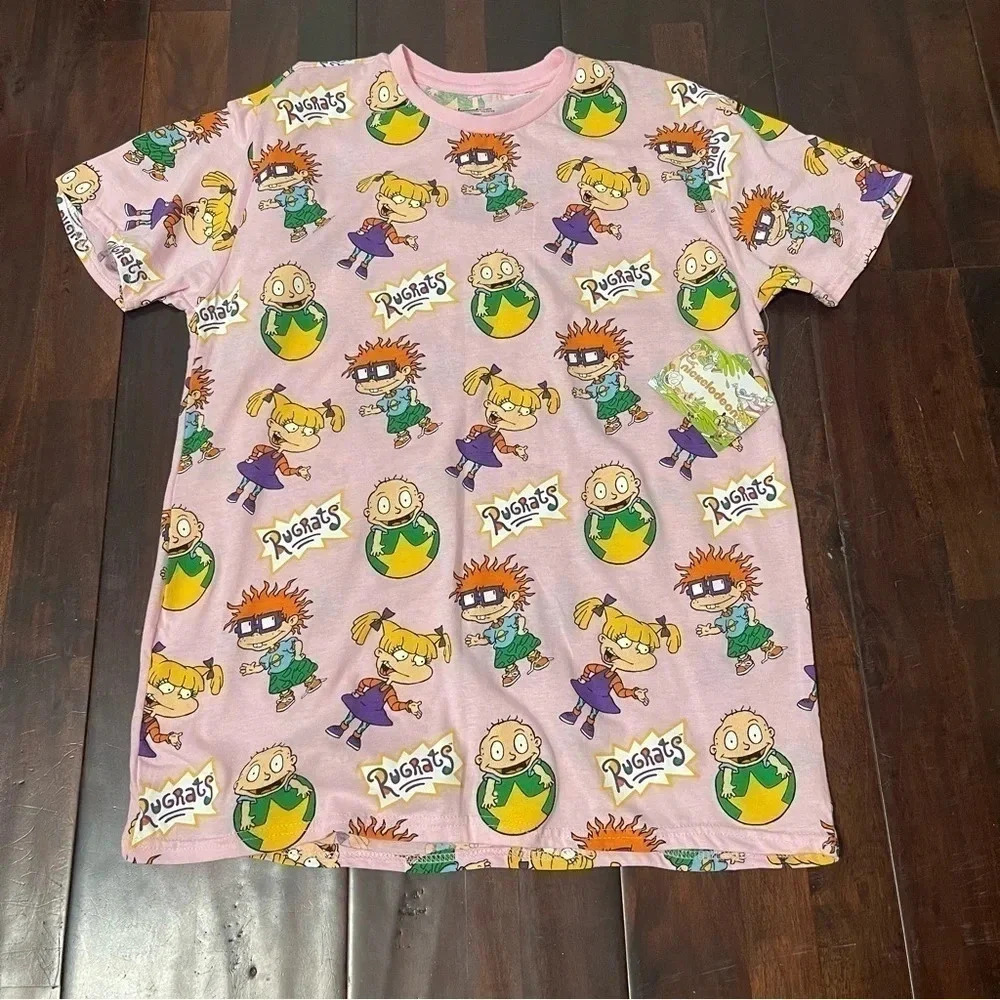 Nickelodeon Rugrats Men’s All Over Print T-shirt Tee Size Large AOP